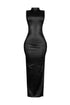 Marenna Faux Leather Ruched Maxi Dress